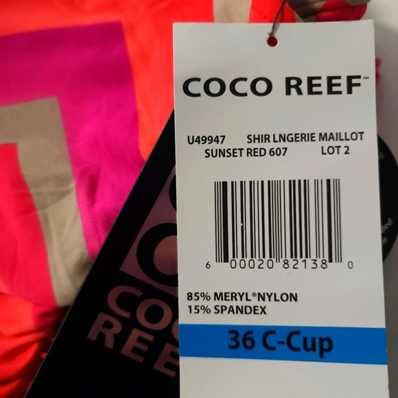 NWT Coco Reef Sunset Red Maillot One Piece 36c - Picture 8 of 11